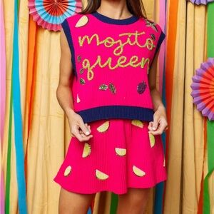 Queen of sparkles mojito queen mixed drink sweater vest knit